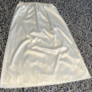 DONATED — Elegant White Satin Slip Skirt M NWOT